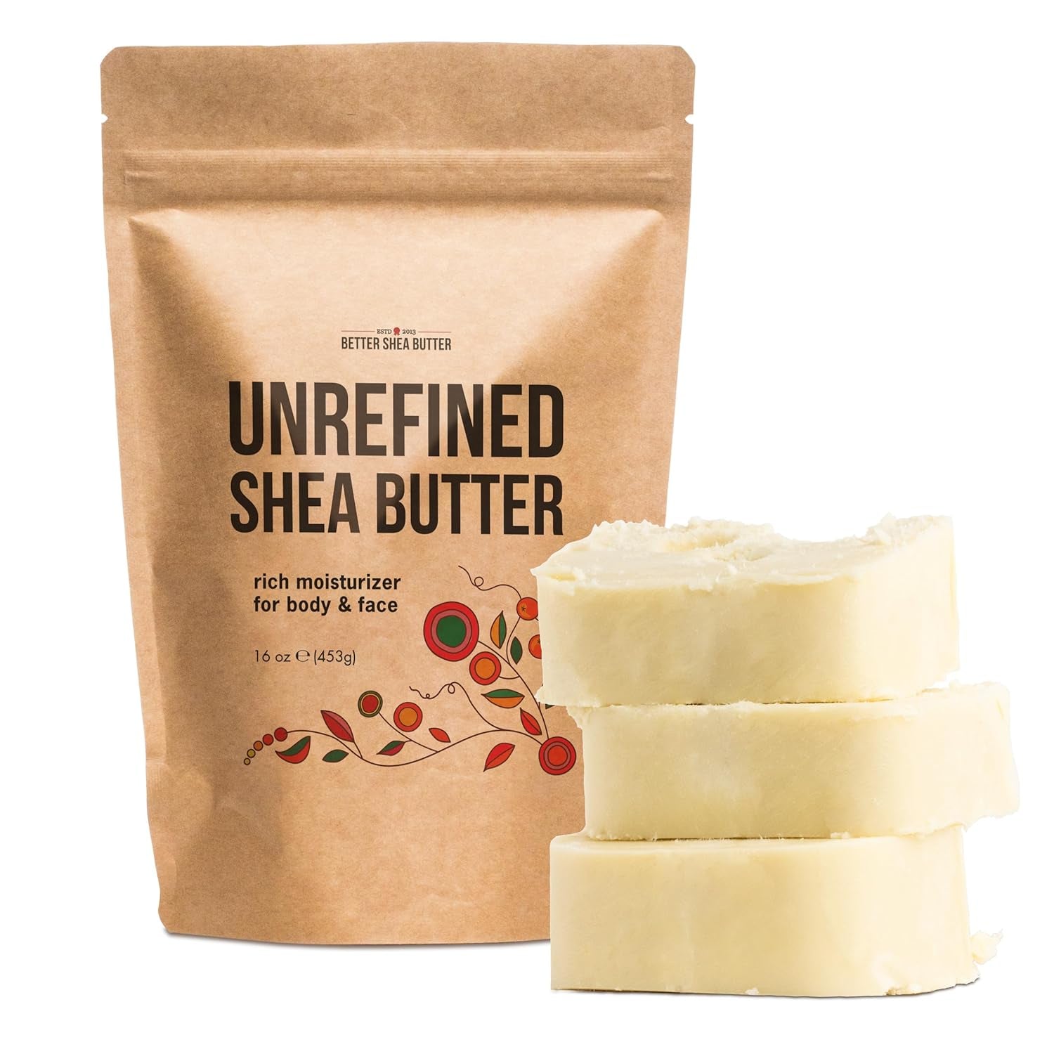 100% Pure African Raw Shea Butter - Unrefined Moisturizer for Hair & Body, Perfect for Dry Skin, DIY Lip Balm, Body Butter, Lotion & Soap