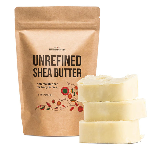100% Pure African Raw Shea Butter - Unrefined Moisturizer for Hair & Body, Perfect for Dry Skin, DIY Lip Balm, Body Butter, Lotion & Soap