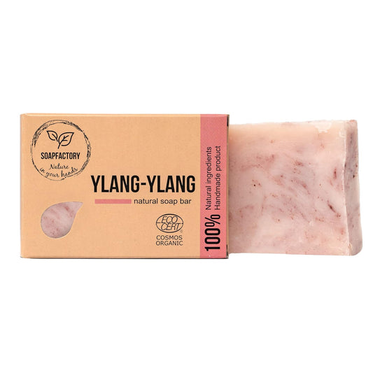 Soapfactory Organic Ylang Ylang Soap Bar for All Skin Types, 100% Natural Vegan Facial and Body Cleanser, Handmade, 3.88 Ounces