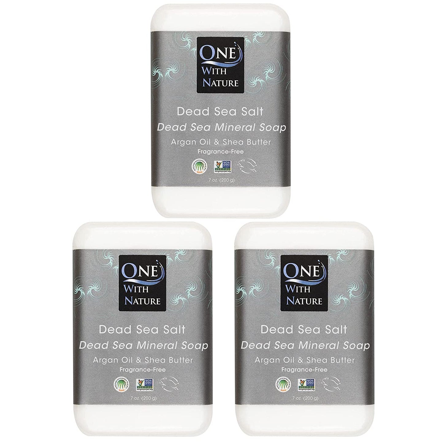 Revitalize Your Skin with One with Nature Dead Sea Salt Lemon Sage Soap 3-Pack - 4oz Each, Enriched with 21 Essential Minerals for Eczema Relief, Plant-Based Formula!