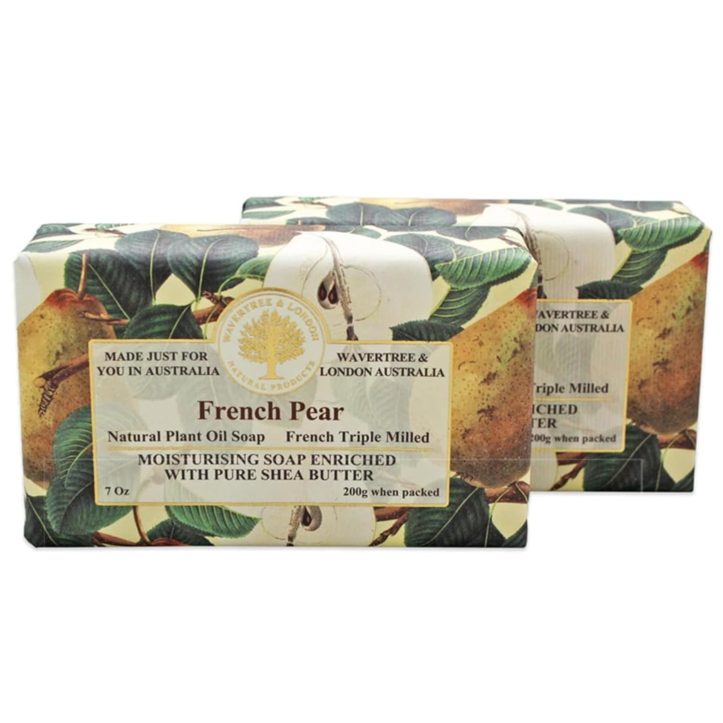 Wavertree & London English Rose Scented Natural Soap - 2 Luxurious 7Oz Triple Milled Bars with Shea Butter for Ultimate Moisturization - Perfect for All Skin Types
