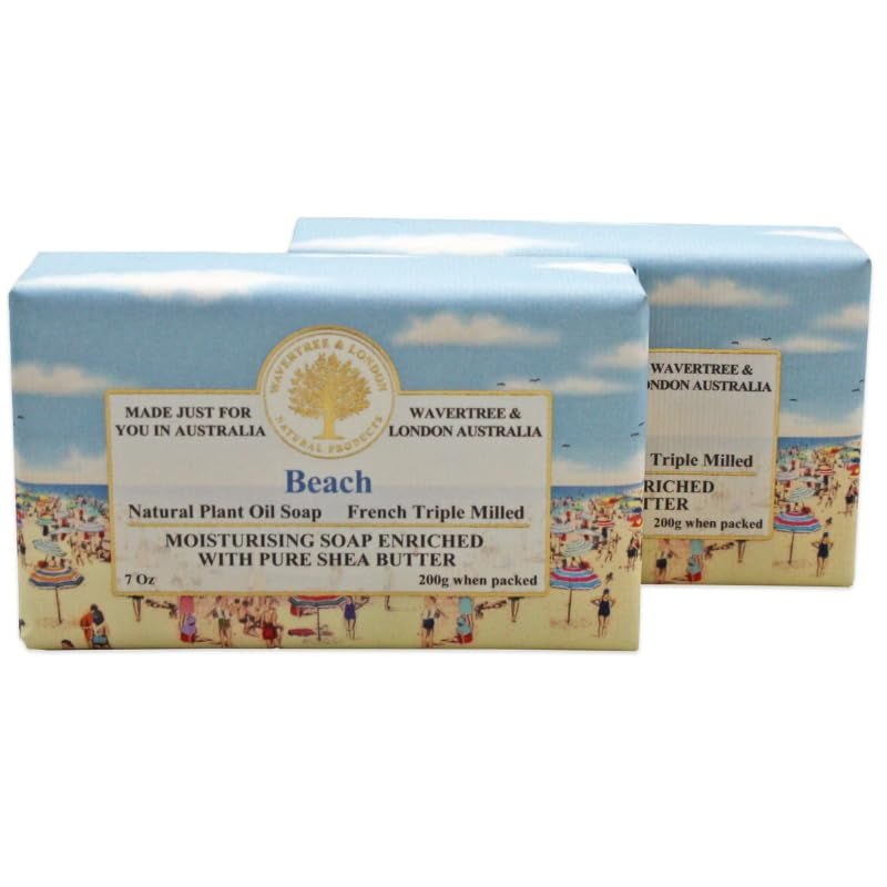 Wavertree & London English Rose Scented Natural Soap - 2 Luxurious 7Oz Triple Milled Bars with Shea Butter for Ultimate Moisturization - Perfect for All Skin Types