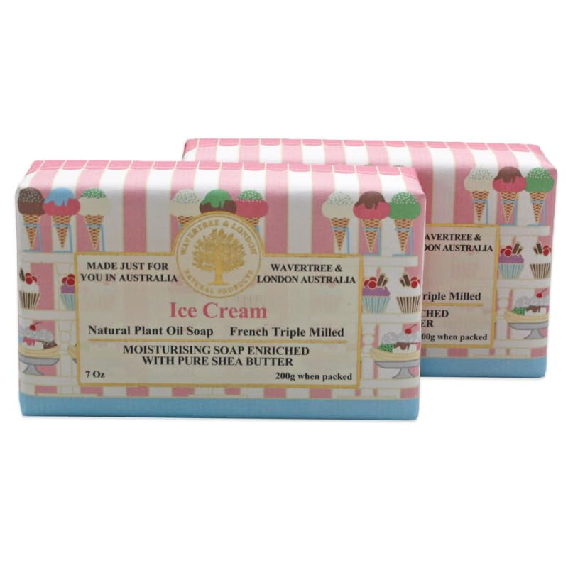 Wavertree & London English Rose Scented Natural Soap - 2 Luxurious 7Oz Triple Milled Bars with Shea Butter for Ultimate Moisturization - Perfect for All Skin Types