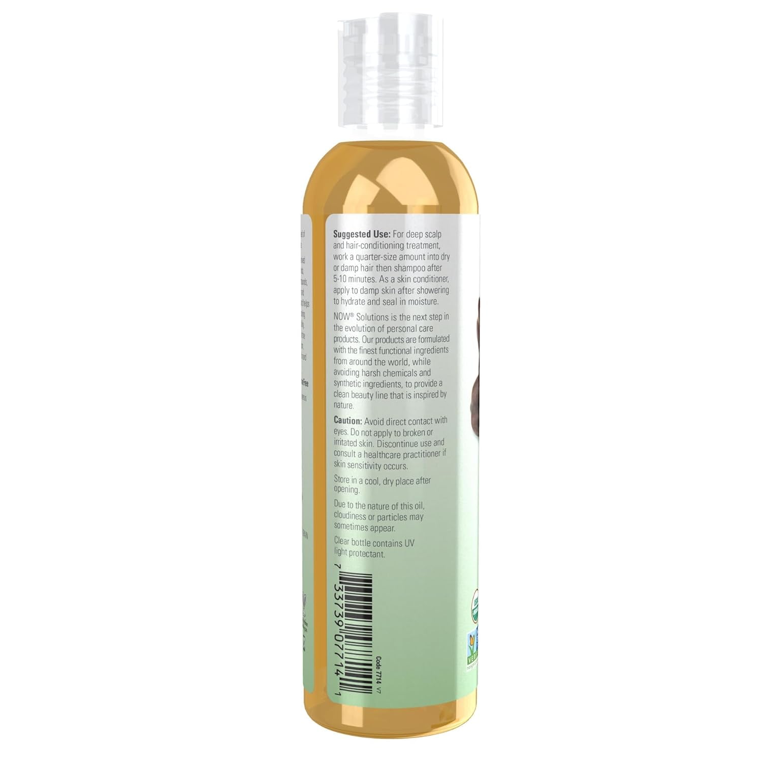 NOW Solutions Organic Jojoba Oil - Multi-Purpose Moisturizer for Face, Hair, and Body, 8 Ounces