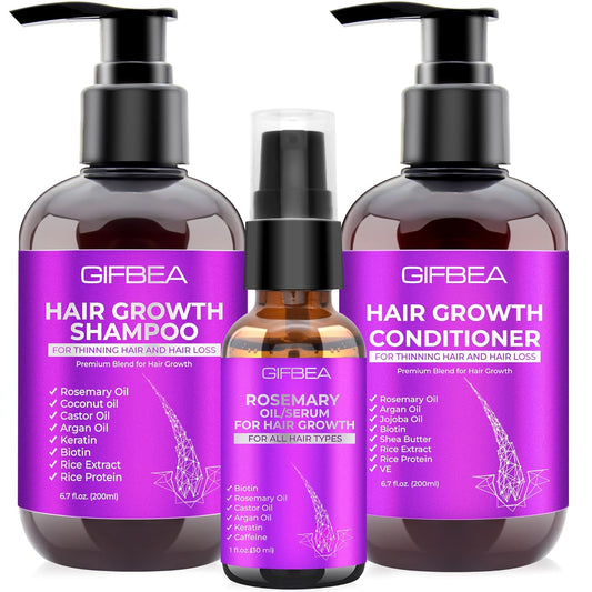 Revitalize Your Hair: Hair Growth Shampoo & Conditioner Set with Rosemary, Biotin, Argan & Castor Oils for Thinning & Curly Hair