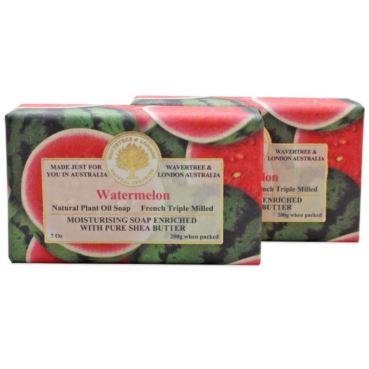 Wavertree & London English Rose Scented Natural Soap - 2 Luxurious 7Oz Triple Milled Bars with Shea Butter for Ultimate Moisturization - Perfect for All Skin Types