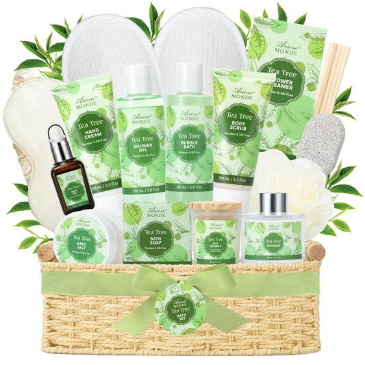 Experience Ultimate Relaxation: Luxurious Tea Tree Spa Gift Basket - The Perfect Self-Care Kit for Women