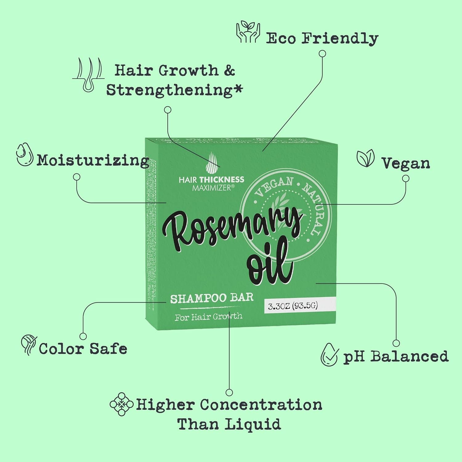 Revitalize Your Hair with Eco-Friendly Rosemary Oil Shampoo Bar - 3x Liquid Bottles, Chemical-Free, Color Safe & Strengthening!
