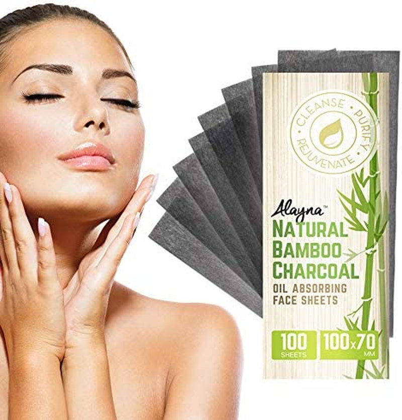 Natural Bamboo Charcoal Oil Blotting Sheets - Absorb Excess Shine & Control Oily Skin - Perfect for Makeup Touch-Ups - 1 Pack