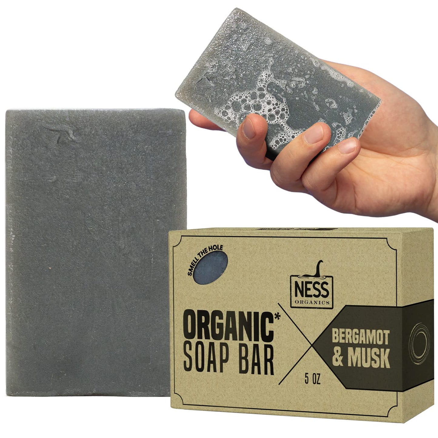 Ness Men's Maritime Moss Soap Bar - Natural, Moisturizing & Handmade with Organic Ingredients, Essential Oils, Vegan & Cruelty-Free