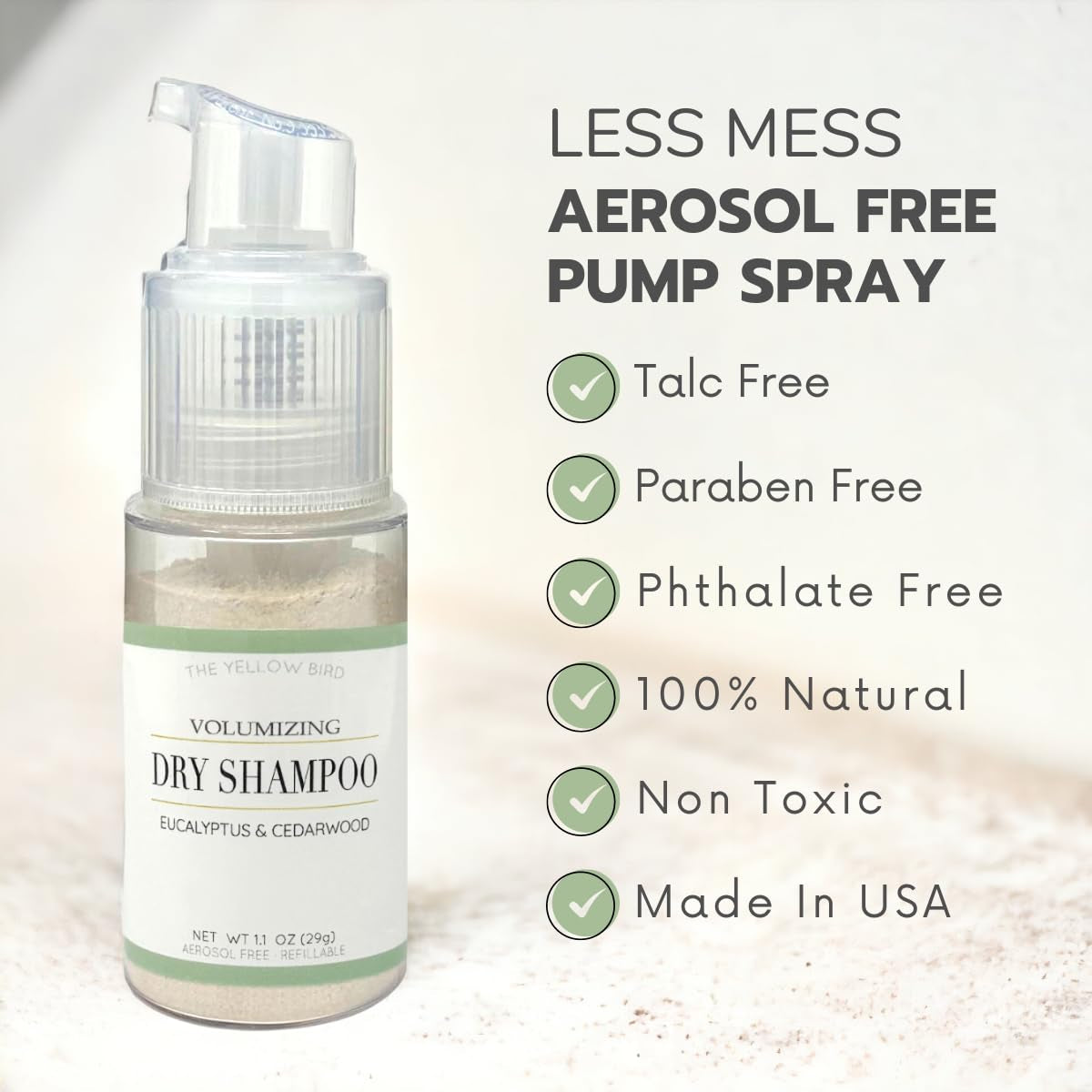 Revitalize Your Hair Naturally with Yellow Bird Eco-Friendly Dry Shampoo Powder - Non-Aerosol, Vegan Formula for All Hair Types