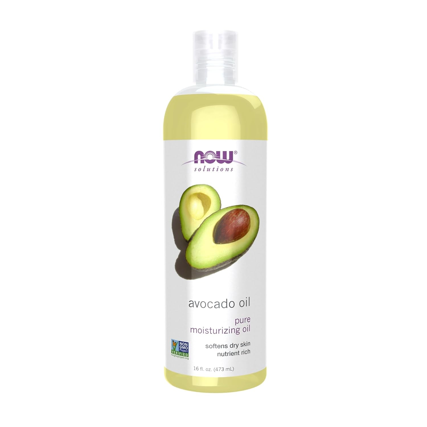 NOW Foods Avocado Oil - 100% Pure Moisturizing & Hydrating Oil, 16 oz - Nutrient-Rich Skincare Essential