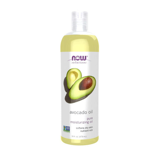 NOW Foods Avocado Oil - 100% Pure Moisturizing & Hydrating Oil, 16 oz - Nutrient-Rich Skincare Essential
