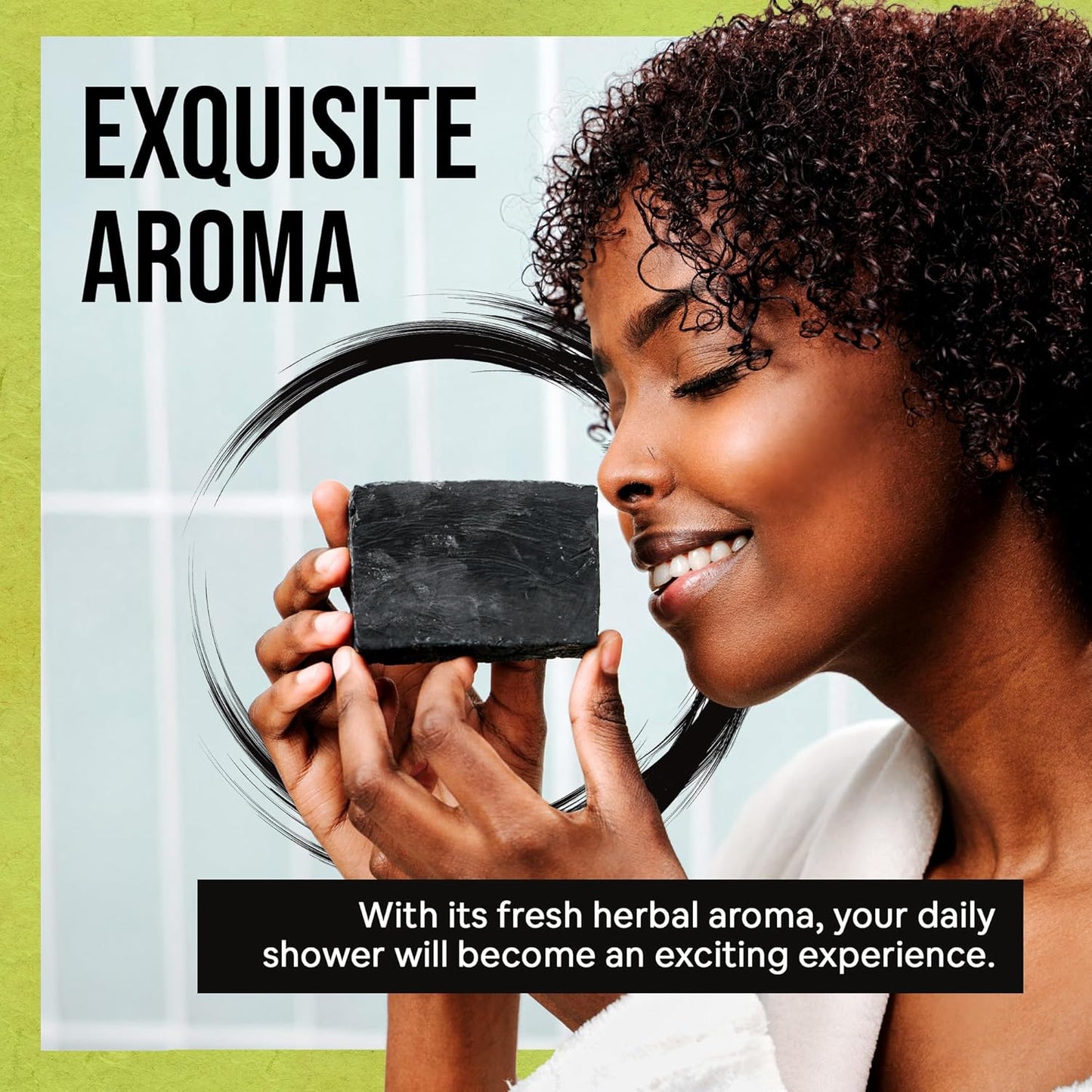 Organic Black Soap Bar with Activated Charcoal - 100% Natural Facial Cleanser for Men & Women, Vegan & Handmade, 3.88 oz