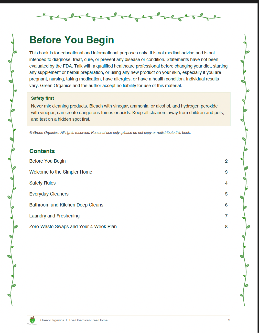 The Chemical-Free Home: 15 Simple DIY Cleaners, Zero-Waste Swaps & Natural Cleaning Guide