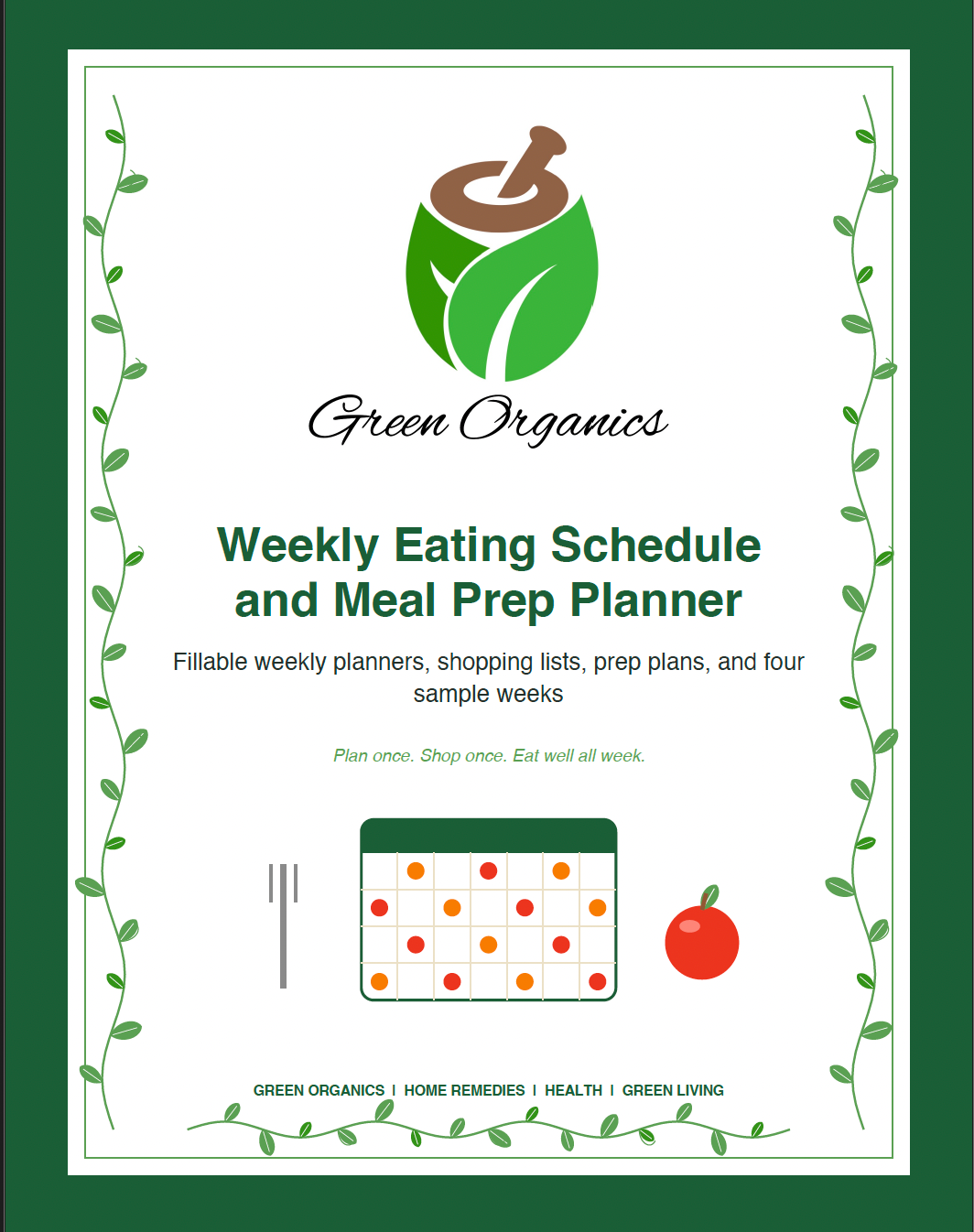 Weekly Eating Schedule & Meal Prep Planner: Fillable Meal Plans, Shopping Lists & Prep Guides