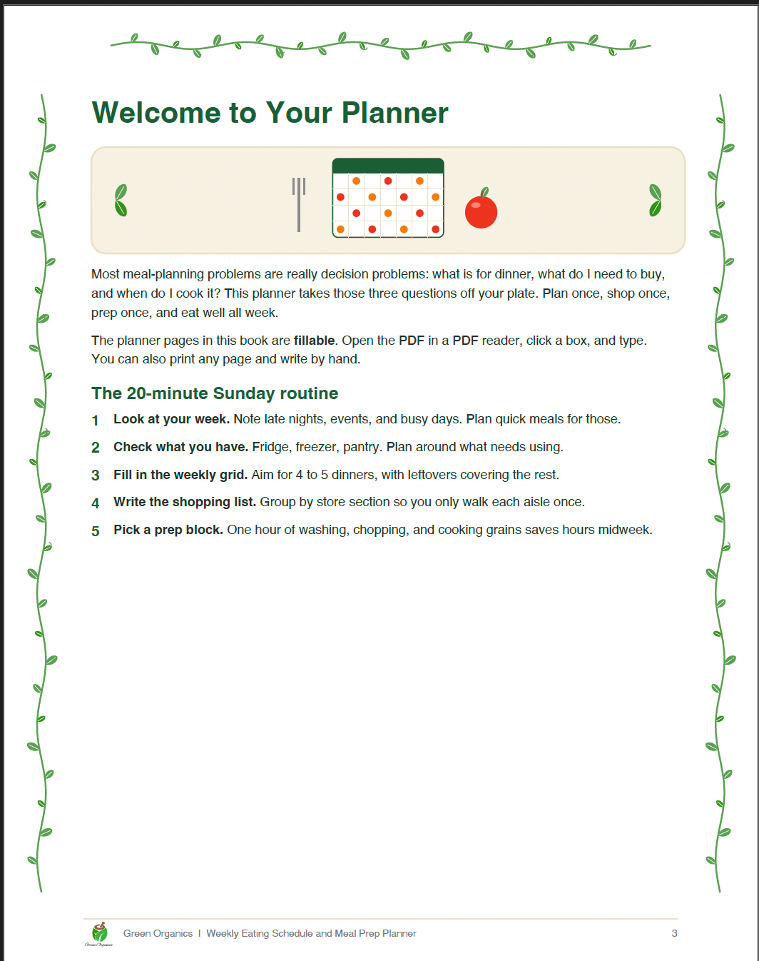 Weekly Eating Schedule & Meal Prep Planner: Fillable Meal Plans, Shopping Lists & Prep Guides