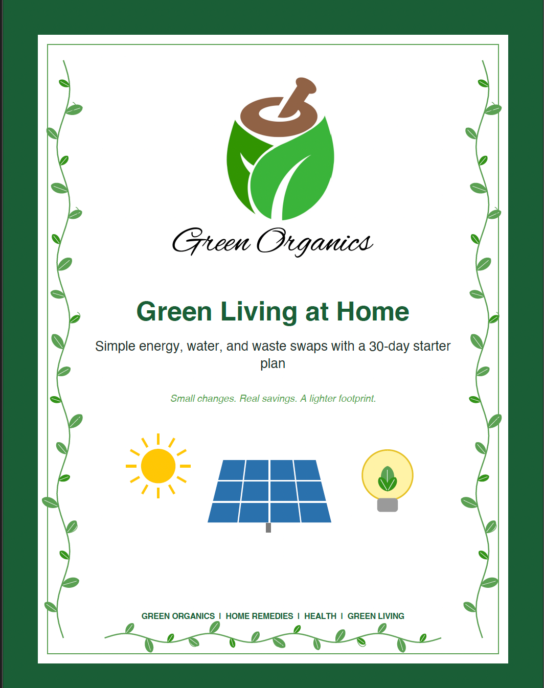 Green Living at Home: Simple Energy, Water & Waste Swaps + 30-Day Starter Plan