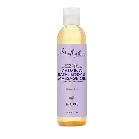 SheaMoisture Lavender Wild Orchid Calming Bath, Body & Massage Oil - 8 Oz Moisturizer for Sensitive Skin