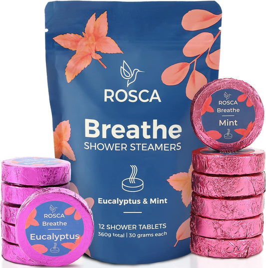 Eucalyptus & Mint Aromatherapy Shower Steamers - 12 Stress Relief Fizzies with Essential Oils - Perfect Relaxation Gifts for Mother's Day & Birthdays for Him and Her