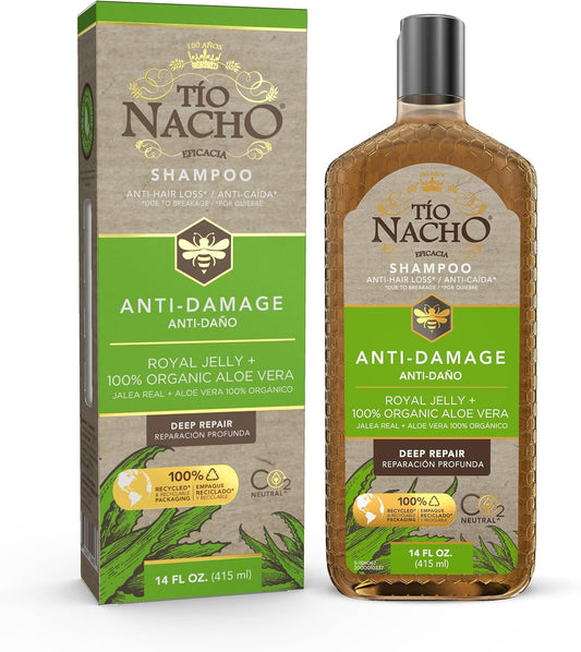 Tio Nacho Aloe Vera Deep Repair Shampoo - Organic Aloe Vera & Royal Jelly for Ultimate Hair Repair, Strength, and Shine - Paraben, Salt & Silicone-Free - 14 Oz