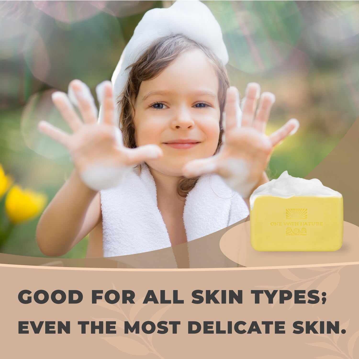 Revitalize Your Skin with One with Nature Dead Sea Salt Lemon Sage Soap 3-Pack - 4oz Each, Enriched with 21 Essential Minerals for Eczema Relief, Plant-Based Formula!