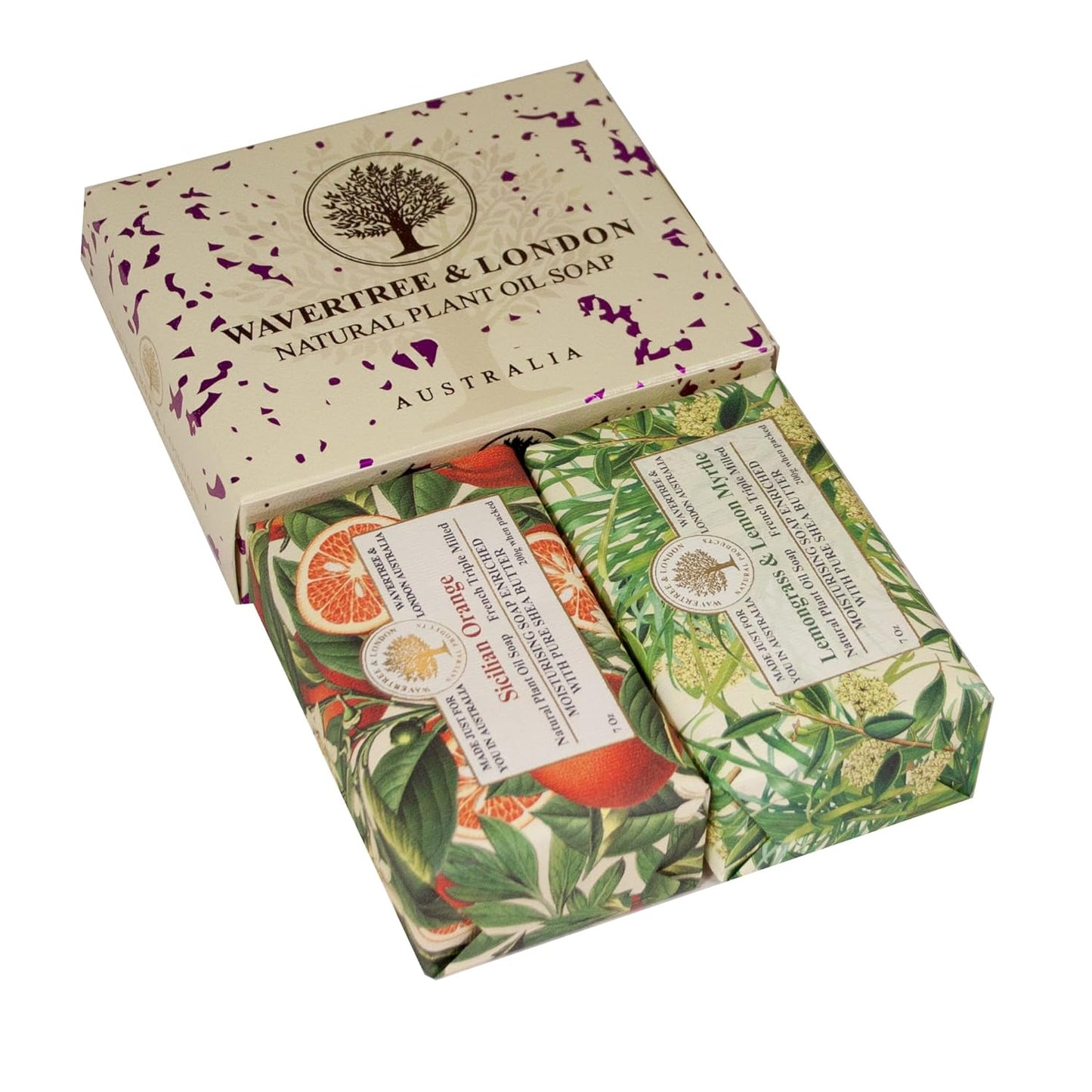 Wavertree & London Luxurious Trio Gift Box - 3 Scented French Triple Milled Soap Bars in Noir, Lemongrass & Havana - Perfect for All Skin Types!