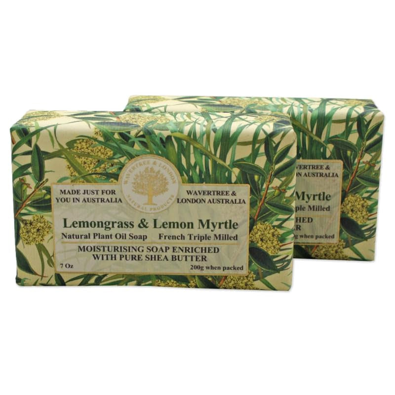 Wavertree & London English Rose Scented Natural Soap - 2 Luxurious 7Oz Triple Milled Bars with Shea Butter for Ultimate Moisturization - Perfect for All Skin Types