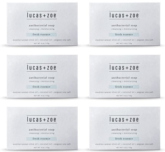 Revitalize Your Skin with Fresh Essence Antiseptic Bar Soap - 6 Pack of Luxurious 4 Ounce Bars Enriched with Mediterranean Olive Oil, Coconut Oil & Aegean Sea Salt - Crafted in Greece