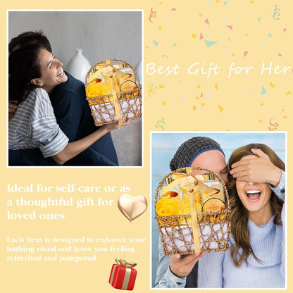 Indulge in Relaxation: 8-Piece Honey Almond Spa Gift Basket for Women - Perfect Birthday, Christmas, or Thank You Gift!