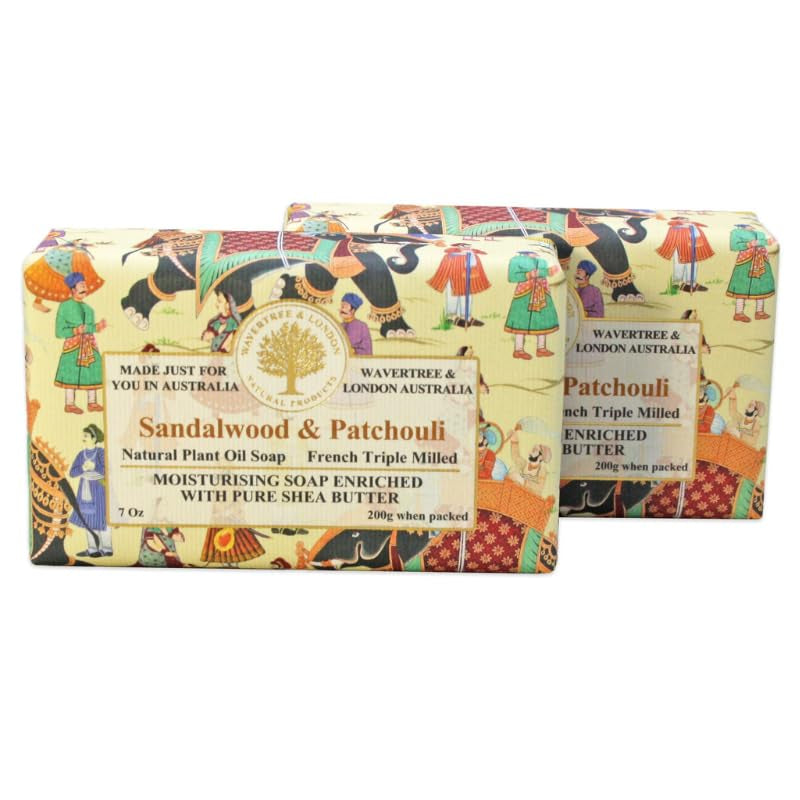 Wavertree & London English Rose Scented Natural Soap - 2 Luxurious 7Oz Triple Milled Bars with Shea Butter for Ultimate Moisturization - Perfect for All Skin Types
