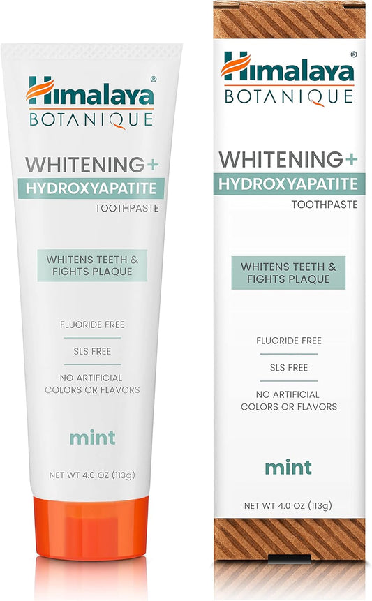 Himalaya Botanique Whitening Toothpaste with Nano Hydroxyapatite - Mint Flavor for Sensitive Teeth, Vegan & Gluten-Free, 4 Oz