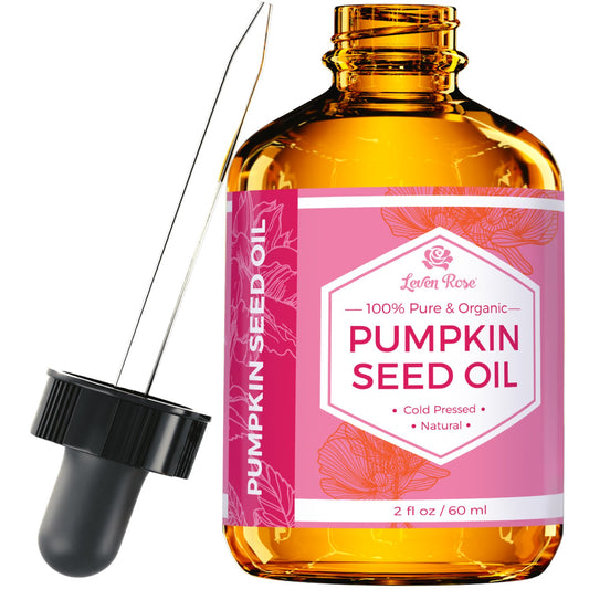 Leven Rose 100% Pure Pumpkin Seed Oil - 2 Oz for Hair Growth, Skin & Nails - Natural Moisturizer for Scalp & Dry Skin