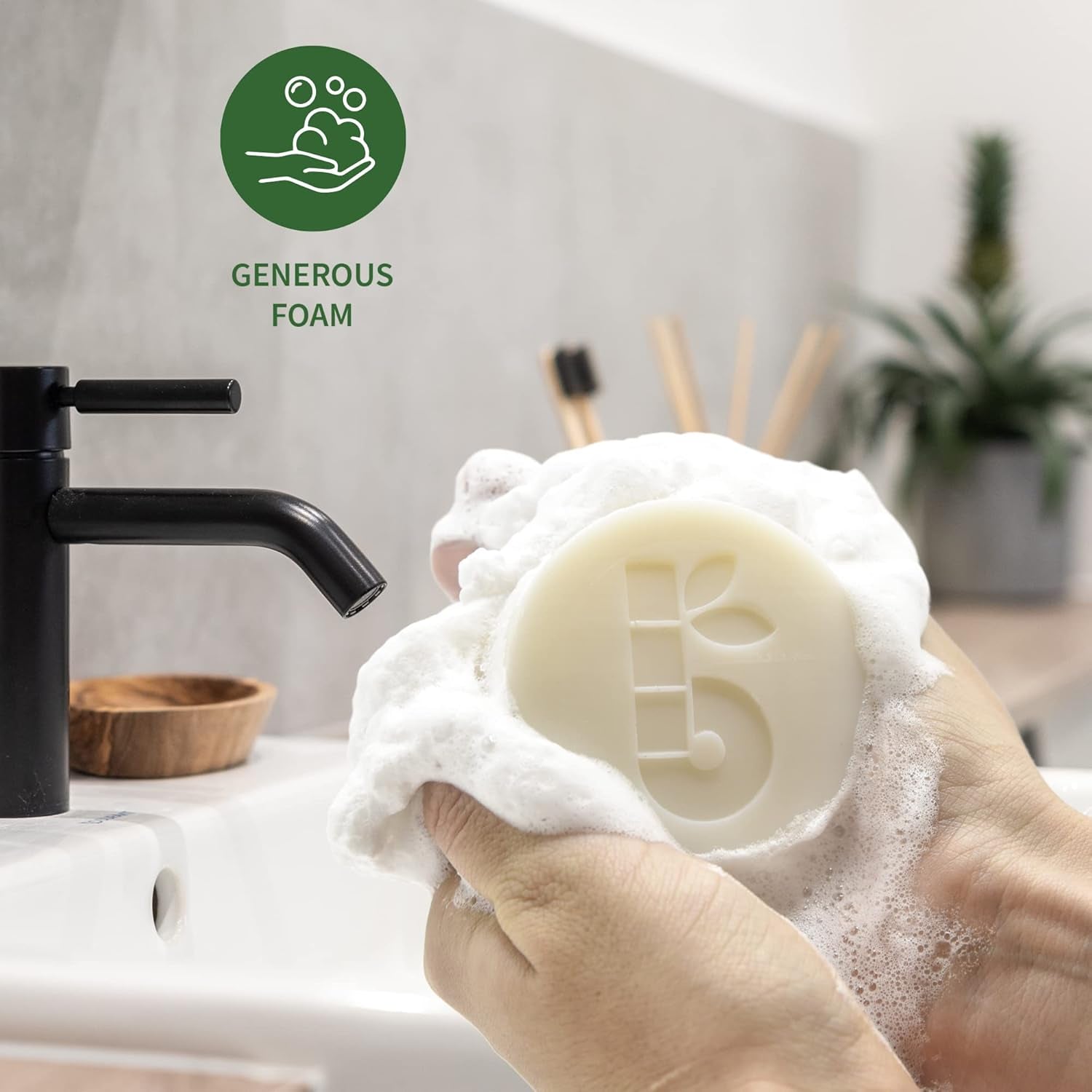 Bambaw Organic Shaving Soap Bar - 2.8 Oz - White Clay & Aloe Vera Formula for Sensitive Skin - Natural, Unscented, Vegan Shaving Soap Puck
