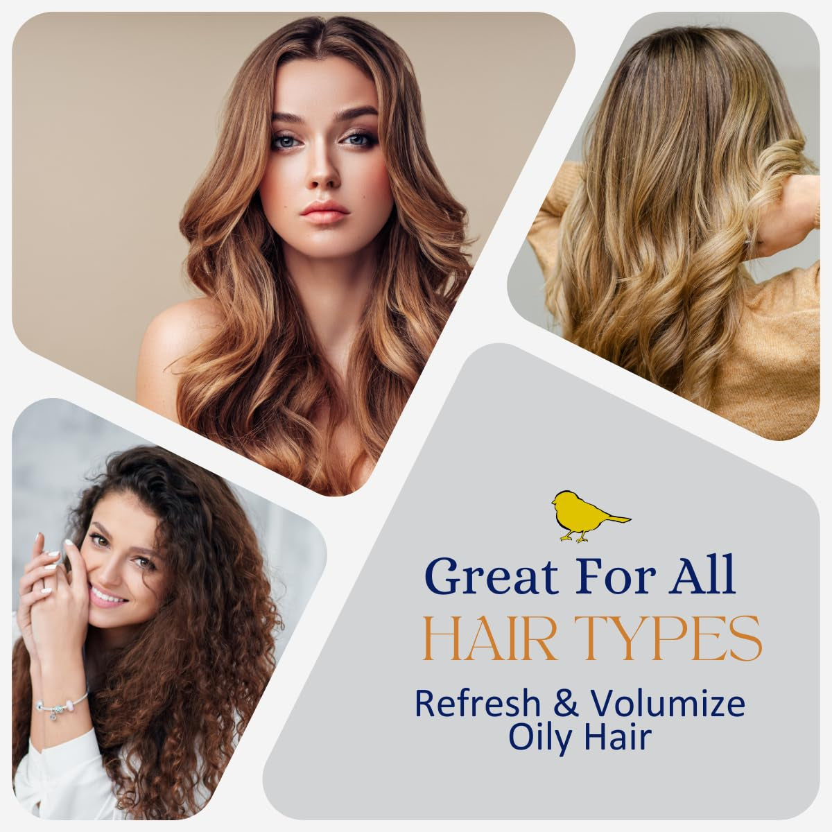 Revitalize Your Hair Naturally with Yellow Bird Eco-Friendly Dry Shampoo Powder - Non-Aerosol, Vegan Formula for All Hair Types