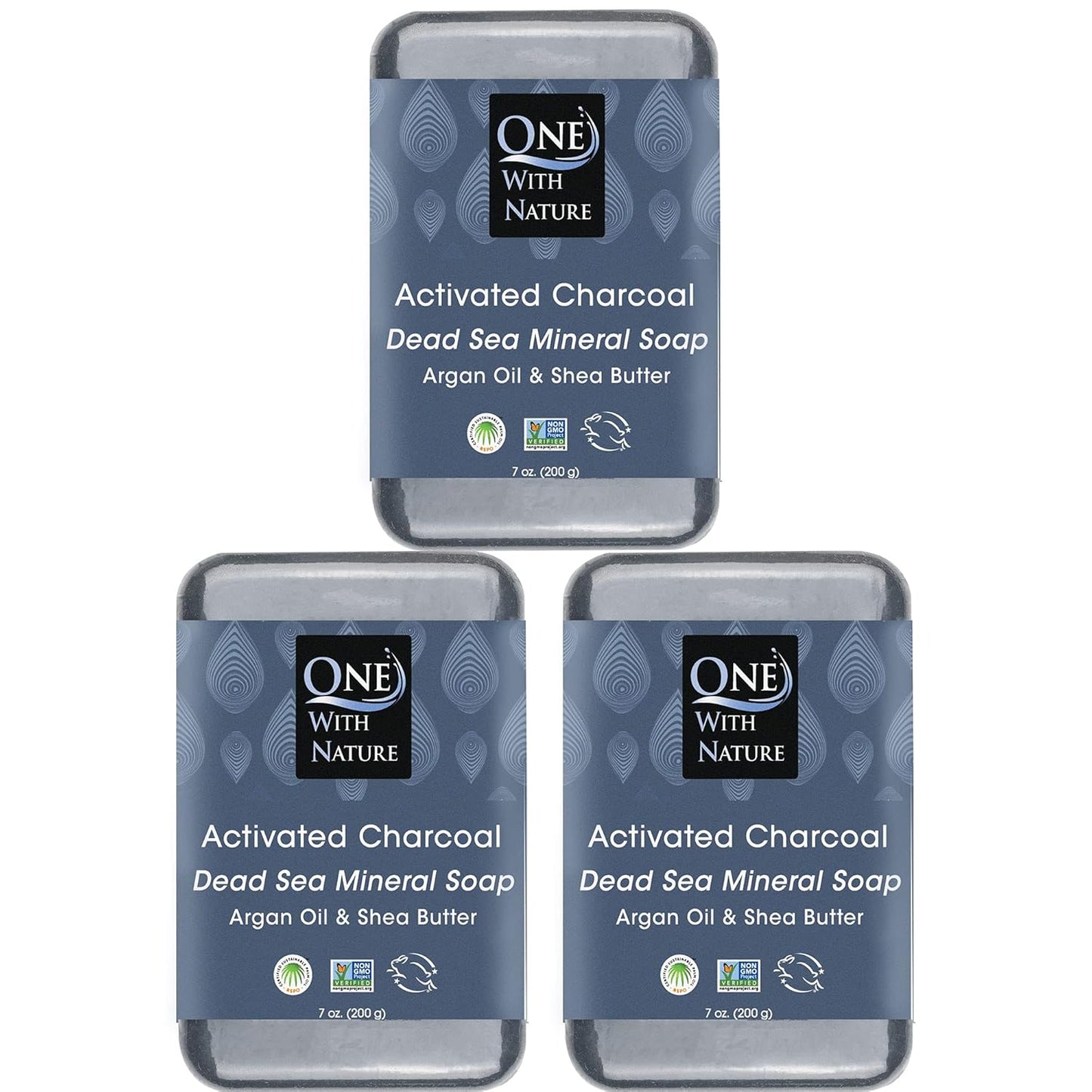 Revitalize Your Skin with One with Nature Dead Sea Salt Lemon Sage Soap 3-Pack - 4oz Each, Enriched with 21 Essential Minerals for Eczema Relief, Plant-Based Formula!